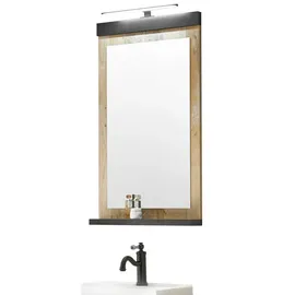 furn.design Badspiegel 56 x 95 cm Eiche/Anthrazit