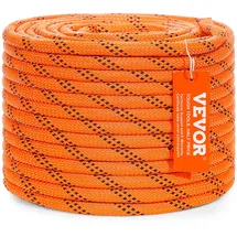 Vevor doppelt geflochtenes Polyesterseil, 3/8 Zoll x 120 Fuß, 48 Stränge, 4000 Pfund Bruchfestigkeit, Outdoor-Kletterseil, Baumpflegeseil für Felswanderungen, Camping, Schaukeln, Abseilen, Rettung