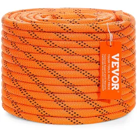 Vevor doppelt geflochtenes Polyesterseil, 3/8 Zoll x 120 Fuß, 48 Stränge, 4000 Pfund Bruchfestigkeit, Outdoor-Kletterseil, Baumpflegeseil für Felswanderungen, Camping, Schaukeln, Abseilen, Rettung