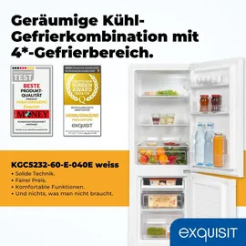 Exquisit KGC5232-60-E-040E Kühl-Gefrierkombination (173 l, 1484 mm hoch, Weiß)