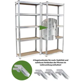 Trutzholm Schwerlastregal 170x75x30 cm Metall silberfarben 2er Set
