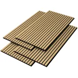 [neu.holz] Wandpaneel Vang Dunkelbraun 4 St. 120 x 60 cm