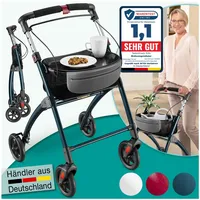 eloneo Wohnungsrollator 54cm faltbar und leicht mit Tablett anthrazit