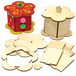 Dose "Blume" aus Holz (pro Set 3) Basteln mit Holz