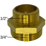 feueranker Reduziernippel Messing 1/2" 3/4"