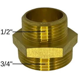 feueranker Reduziernippel Messing 1/2" 3/4"