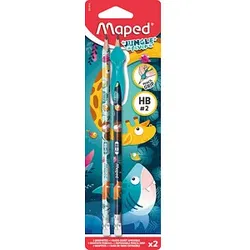 maped JUNGLE fever Bleistifte HB hellblau, dunkelblau mit Radierer, 2 St.