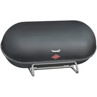 Wesco Brotkasten Breadboy mit klapperfreiem Schwenkdeckel in der Farbe graphit matt, pulverbeschichtetes Stahlblech, Lüftungslöcher und stabiler Handgriff