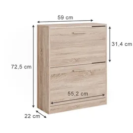 Vicco Gizmo 59 x 73 x 22 cm 2 Fächer braun