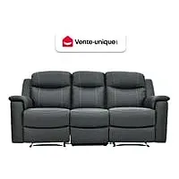 Relaxsofa Leder 3-Sitzer - Anthrazit - EVASION