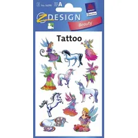 Avery Zweckform Klebetattoo 56390 Elfen, Einhörner, 11 Etiketten