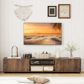 Costway TV-Lowboard 160 x 35 x 30 cm Braun Holz
