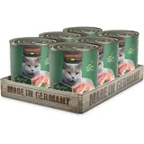 LEONARDO Nassfutter [6x800g Ente] | Getreidefreies Nassfutter für Katzen | Feuchtfutter Alleinfutter aus der Dose