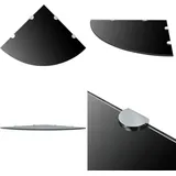 Vidaxl - Eckablage mit Verchromten Halterungen Glas Schwarz 45x45 cm - Wandregal - Eckregal - Glasregal - Schwarzes Regal - Regal Schwarz - Home &