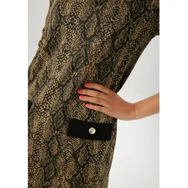 Aniston CASUAL Jerseykleid Schlangen-Muster Schwarz/Beige 46