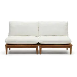 Zweiersofa Terrasse Wintergarten mit Vierfußgestell aus Holz Teak Massivholz