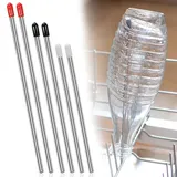 6Stück Spülmaschineneinsatz Flaschen, Edelstahl Flaschenhalter Kratzfrei Flaschenhalter Glashalter für Geschirrspüler Lange Aufsteckhalter Halterung für Alle Gängigen Spülmaschine Geschirrkorb