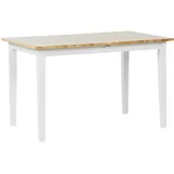 Beliani Esszimmertisch Gummiholzbaum / Weiss 120/150 x 80 cm Ausziehbar Esszimmer Küche - Hellbraun/Weiß