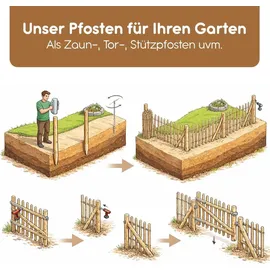 BooGardi Staketenzaun 6 cm x 120 cm Haselnuss