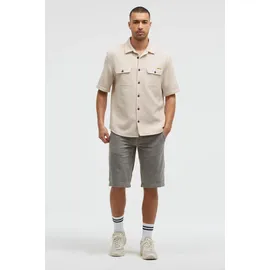 Camp David CAMP DAVID, Herren, Gr. S, Normalgrößen, beige (kitt), Piqué, Material: 100% Baumwolle, Strukturmuster, regular fit normal, Umschlagsaum, Hemden, mit Klappentaschen