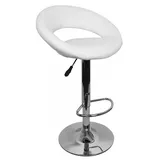 KADIMA DESIGN Barhocker mit Lehne, Kunstleder, verchromtes Gestell, Höhenverstellbarkeit