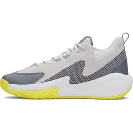 Under Armour "CURRY 3Z 25 SDE", Herren, Gr. 49,5, halo gray, lumin gelb, titan gray, Leder, Synthetik, Textil, Schuhe