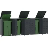 vidaXL Mülltonnenbox für 5 Tonnen Anthrazit 345x79x117 cm Stahl