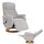 MCA Furniture MCA Relaxsessel + Aufstehhilfe HWC-N58, Fernsehsessel Sessel Fußstütze Bouclé Stoff Holz grau, Holz Natur