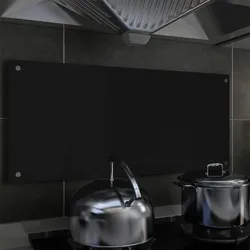 vidaXL Küchenrückwand Schwarz 90x40 cm Hartglas