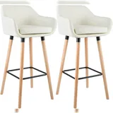 CLP 2er Set Barhocker Grant, Kunstleder creme