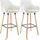 CLP 2er Set Barhocker Grant, Kunstleder creme