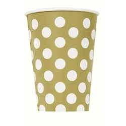 6 Becher mit Punkten gold