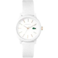 Lacoste für Damen. 2001211 Analoguhr 12.12 weiß (OSFA), Lässig, Silikon, Riemen