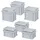 BRB-Lagertechnik Set 6 Euroboxen mit Deckel 300 x 200 x 150 mm / 300 x 200 x 220 mm 6-tlg. grau