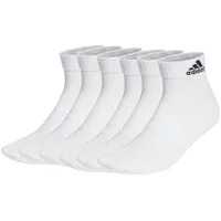 Adidas Unisex Quarter Socken, 6er Pack - Cushioned Sportswear Ankle, Logo, gepolstert, einfarbig Weiß-43-45