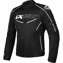 Ixon Flicker Motorrad Textiljacke, schwarz-weiss, Größe S für Männer