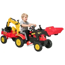 Homcom Trettraktor rot mit Anhänger (179x42x59)