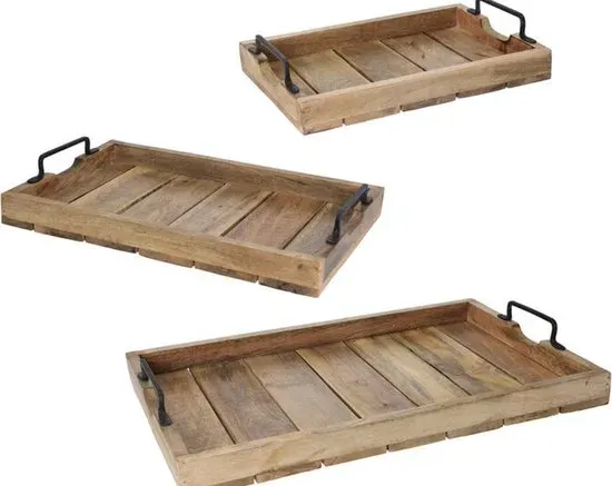Tablett - Holz - Rectangle - 57 x 38 x 4 cm - Varios