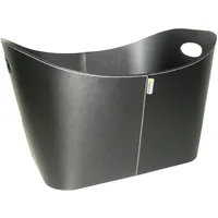 ADURO Holzkorb Baseline Kunstleder 30 x 45 x 30 cm Schwarz