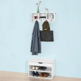 SoBuy Wandgarderobe FRG48 Weiß