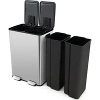 Costway Mülleimer 30 l Silber