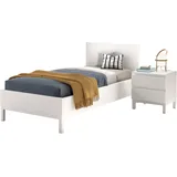 Vipack Set Einzelbett Jugendbett 90x200 und Nachtkommode Jugendzimmer Kinderzimmer Weiß
