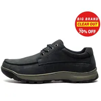 Hush Puppies Tucker Schnürer Memory Foam Leder Mokassin Schuhe Marineblau