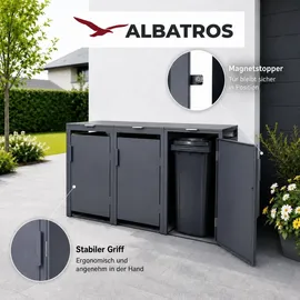 Albatros Mülltonnenbox 3er Hauswandversion 204 cm grau