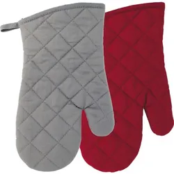 Grillhandschuh grau/bordeaux