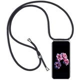 YMCASE Handykette Handyhülle für Samsung Galaxy A02 mit Band - Handy-Kette Handy Hülle mit Kordel zum Umhängen Handyanhänger Halsband Lanyard Case - Transparent Schutzhülle in Schwarz