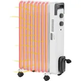 STAHLMANN Ölradiator ZR17 2000 Watt, Elektroheizung Energiesparend bis 40 qm Fläche, Heizung Elektrisch mit Thermostat und 3 Heizstufen, Elektrisches Heizgerät, Electric Heater Weiss