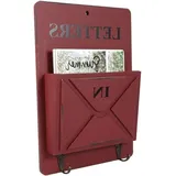 Wandregal Holz Briefkasten Schlüsselhalter mit Haken, 18x4x26cm, Kreativ