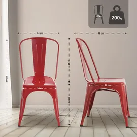 CLP 4er Set Stühle Benedikt rot