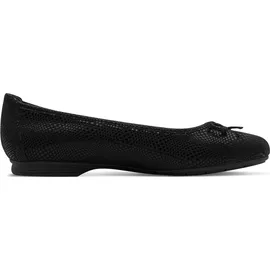 Jana Damen Ballerinas mit Schleife Vegan, Schwarz (Black Structur), 38 EU